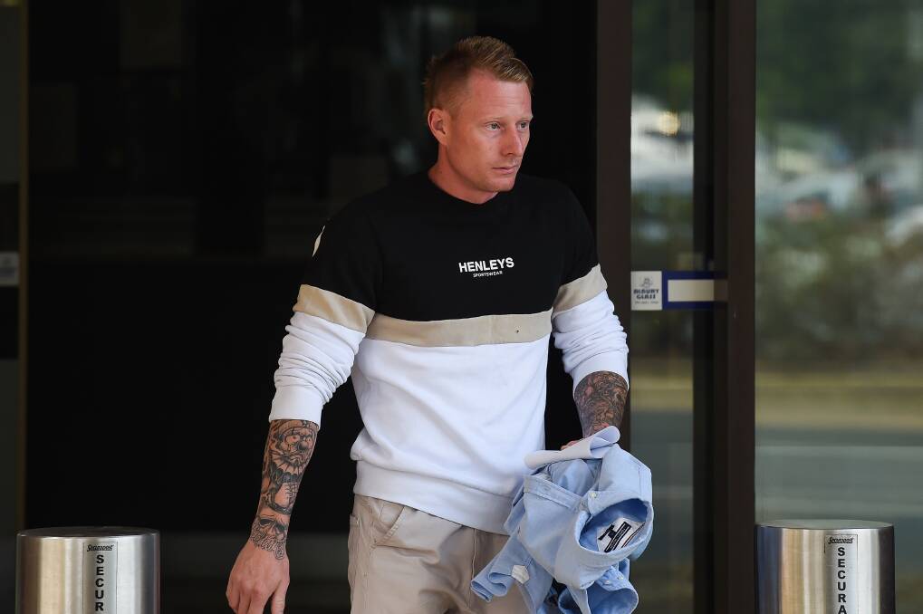 RELEASED: McLean leaves Wodonga Police Station on Thursday after charges were dropped. 