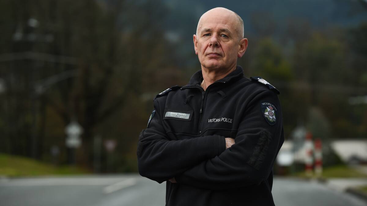 SAFETY PUSH: Bright Senior Sergeant Doug Incoll said Victorian officers were focusing on pedestrian safety and school zones this week. 
