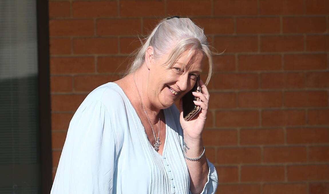 Karen Buovac outside Wodonga court on Wednesday. She was ordered to perform 150 hours of unpaid work after scammer a former family member out of his currency collection. 