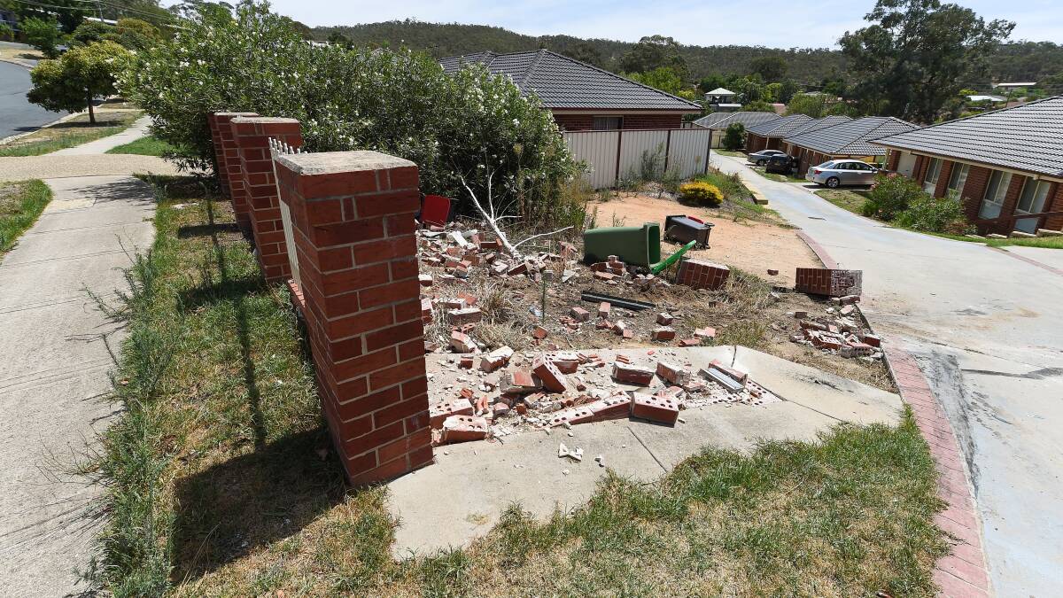 CRASH: Damage outside a home on Watson Street in Glenroy in January after a hoon driver crashed their car. Council staff have suggested installing speed humps. 