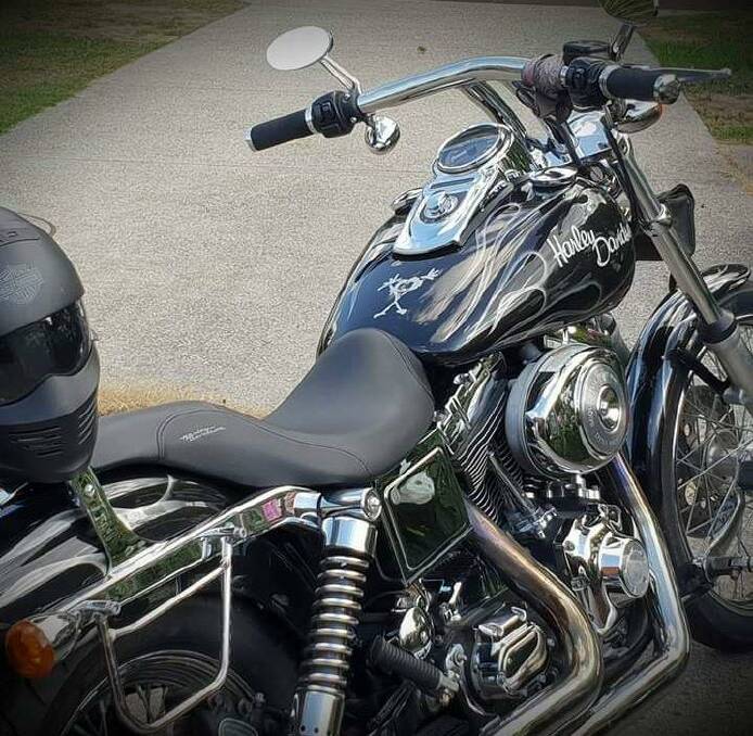 STOLEN: The Harley Davidson motorbike. 