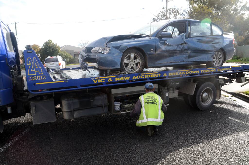 TOWED: The stolen Holden Commodore. 