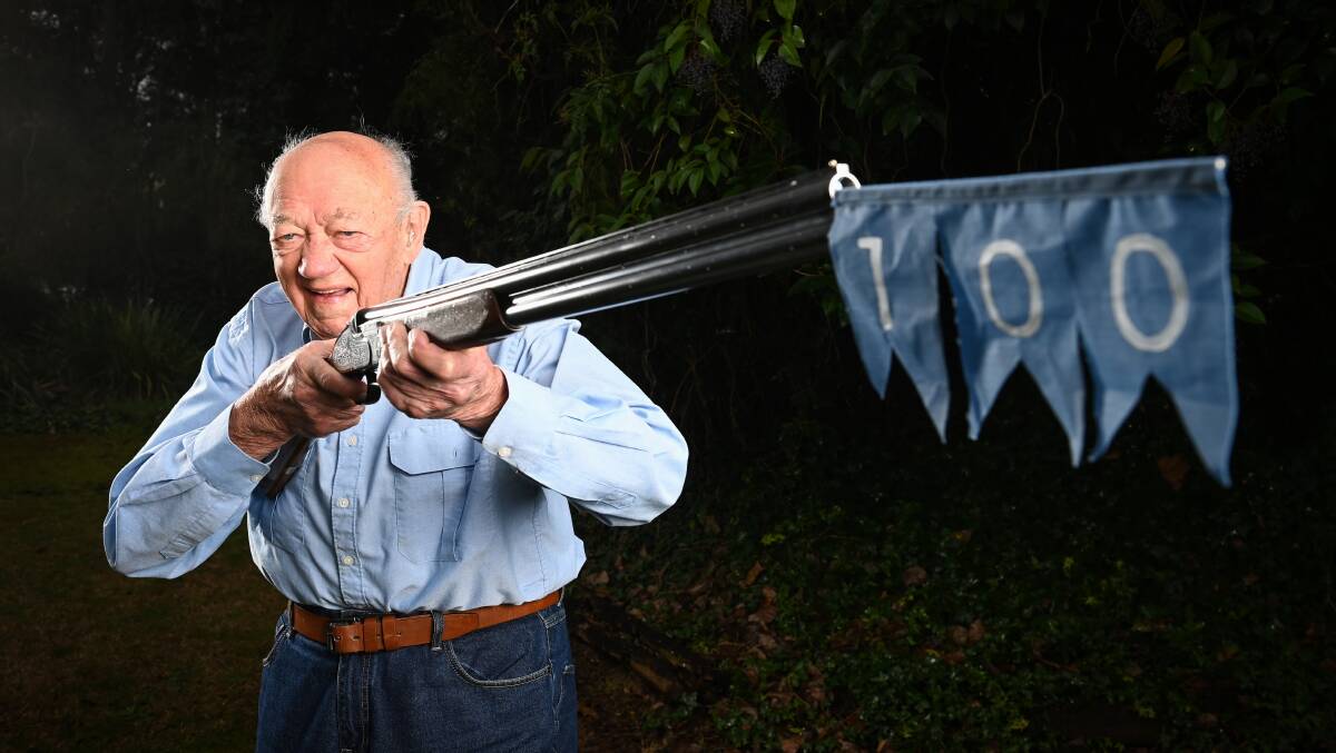 PASSION: Ern Williams celebrated his 100th birthday on Saturday. Despite his age, he continues to live on his own and goes shooting each weekend. Pictures: MARK JESSER