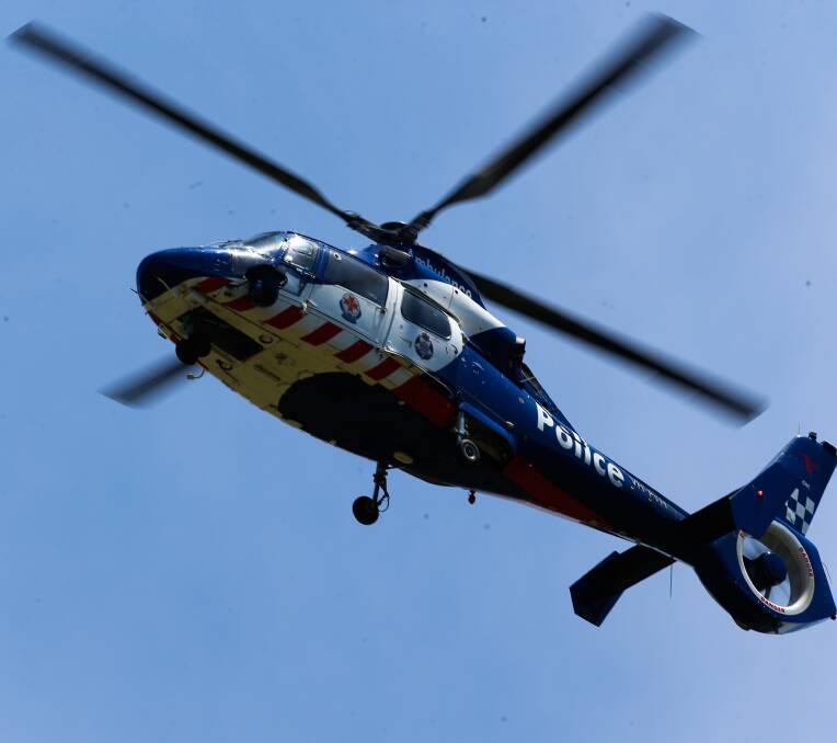 AIR WING: A police helicopter was used near Lake Buffalo as part of the extensive operation.  