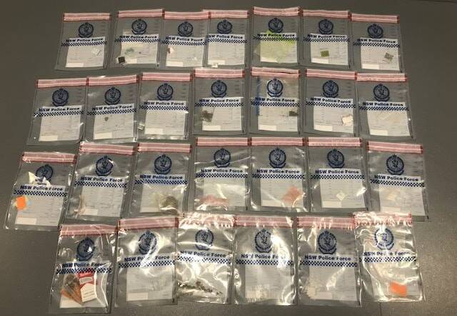 SEIZED: Drugs taken from Stawberry Fields attendees by NSW police officers. 