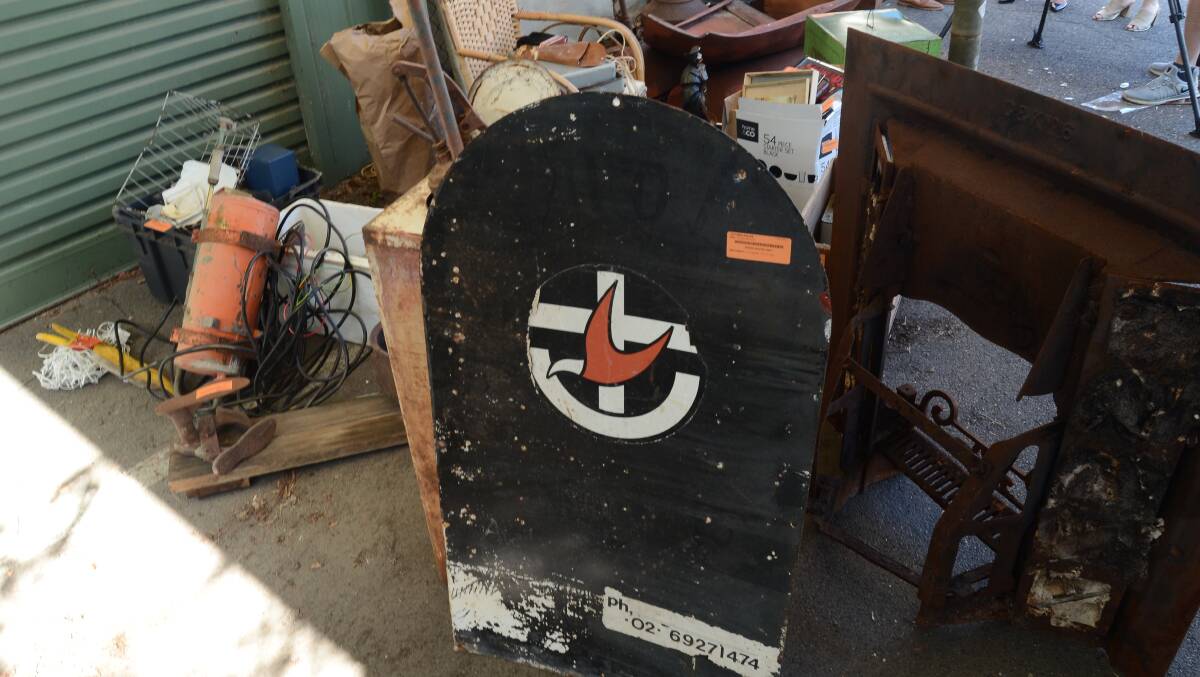 RECOVERED: A church sign was also amongst the items seized by police. 