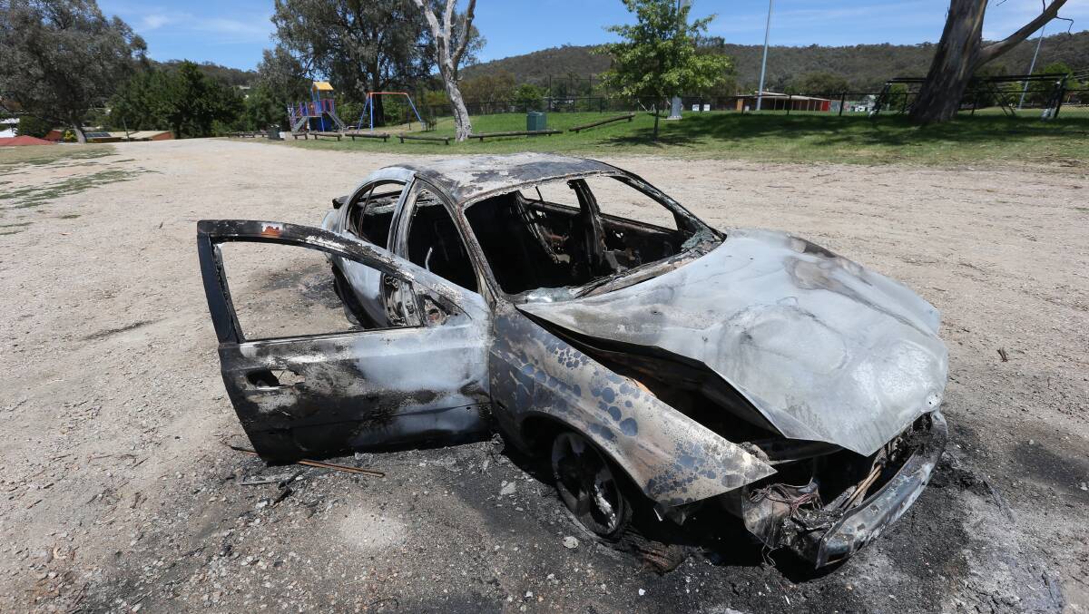 Some of the 20 vehicles damaged by fire in Albury and Wodonga and surrounds so far this year. File photo