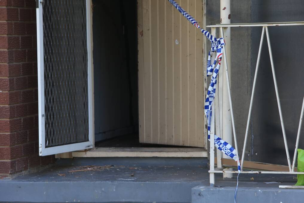 A crime scene was declared at the Captain Cook Drive home in North Albury on Saturday morning. Picture by Blair Thomson