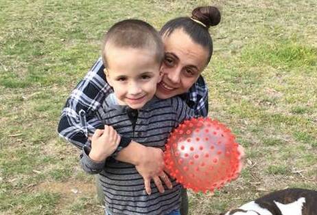 RECOVERY: Zayne Watts and his mother, Rhiannon. 