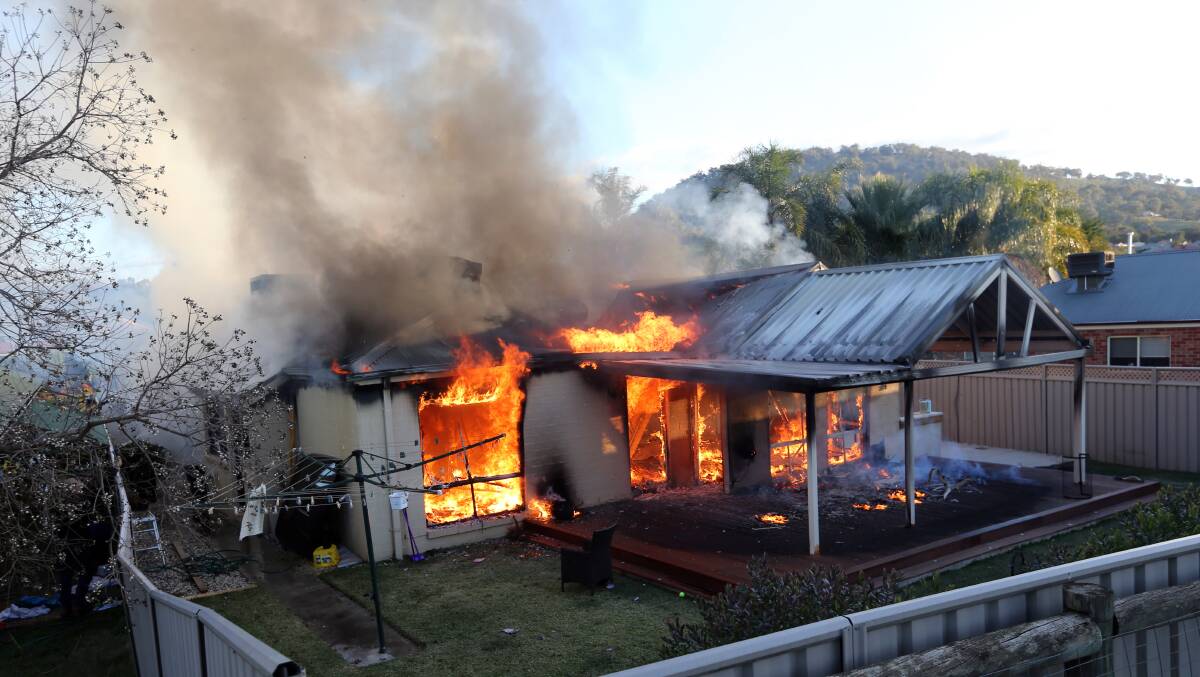 The fire at the Fade Court home in June 2015. File photo