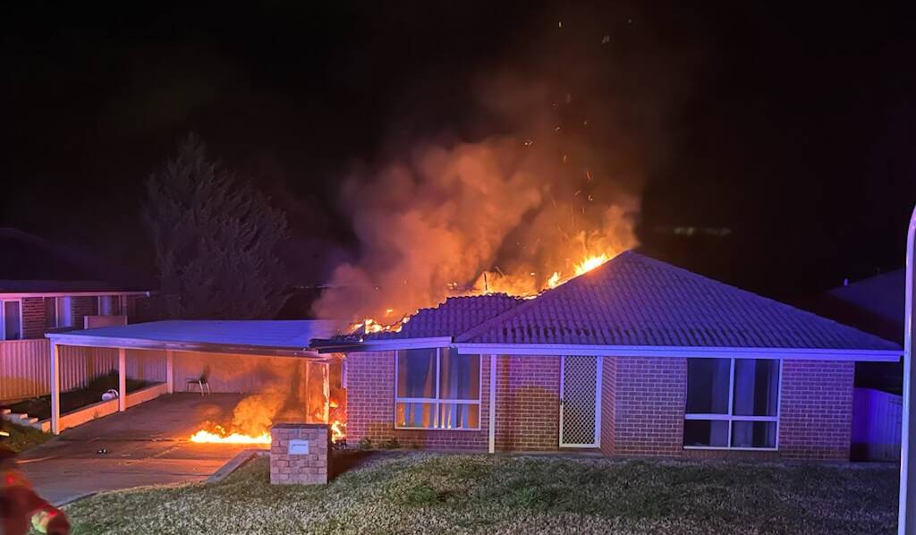 The property was extensively damaged by the blaze. Picture by Fire and Rescue NSW
