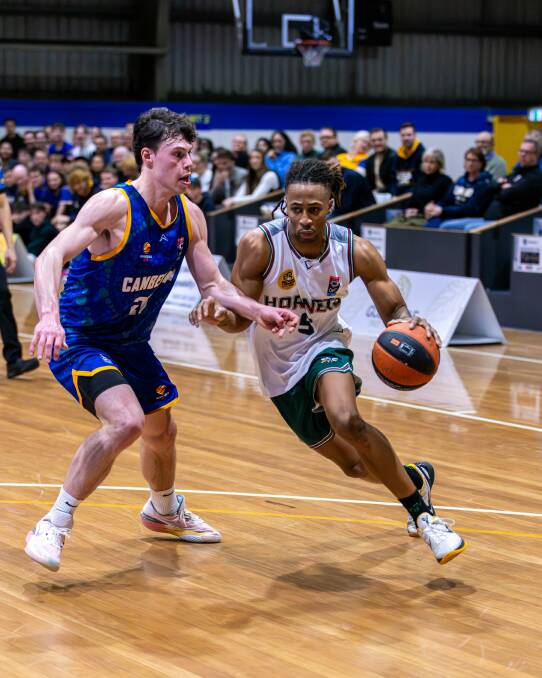 New Yorker Shawn Montague in action last season for Sydney side Hills Hornets. Picture by DiscoveryOne_Photography 