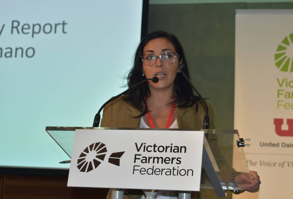 SPEAK UP: Victorian Farmers Federation president Emma Germano. Photo by Andrew Miller