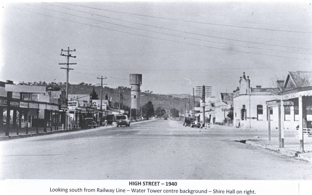 STREETSCAPE: High Street, Wodonga, as it appeared in 1940. The street was full of activity and characters.