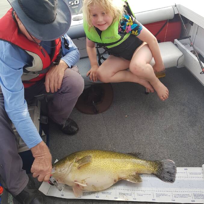 GREAT CATCH: Amelia Church caught this Murray cod trolling in Lake Hume. 
