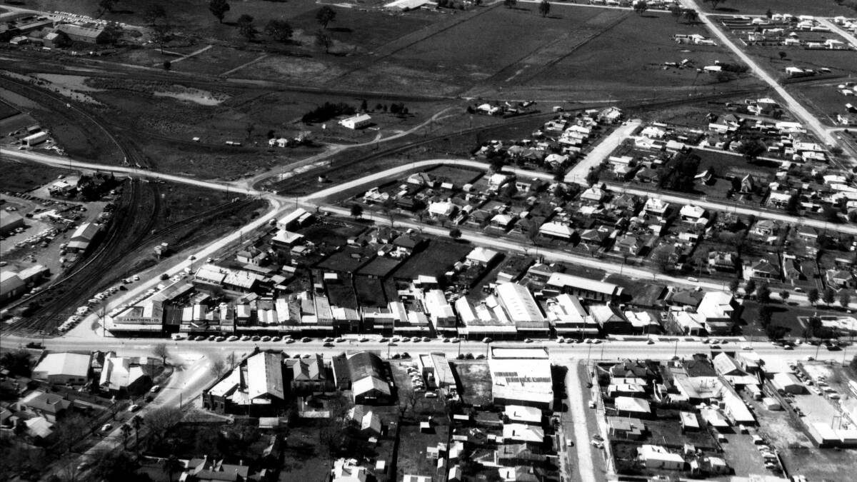 LOOKING BACK: High Street, south of the railway line, 1965. Like the Wodonga Historical Society's Facebook page. Photo: CONTRIBUTED