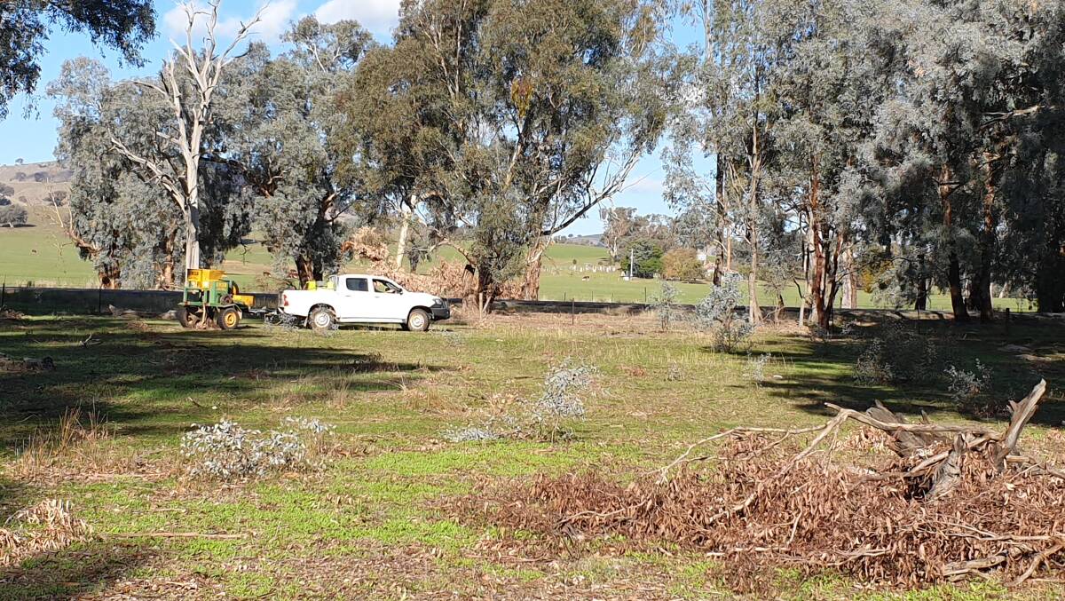 Revegetation project: Direct seeding taking place on a travelling stock reserve near Holbrook.

