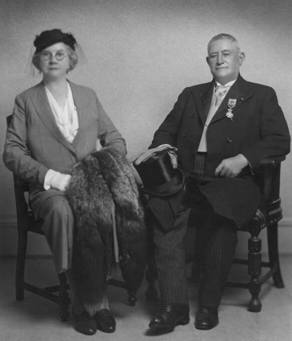 REGAL: Ellen and Alfred Waugh pose in the clothes they wore to meet the Queen of the Netherlands, Queen Wilhelmina, in 1935.