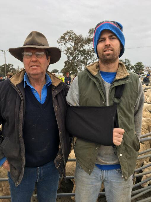 SOLD: Ken and Will Davis, of Rennie, sold 170 Merino ewes at Corowa. 