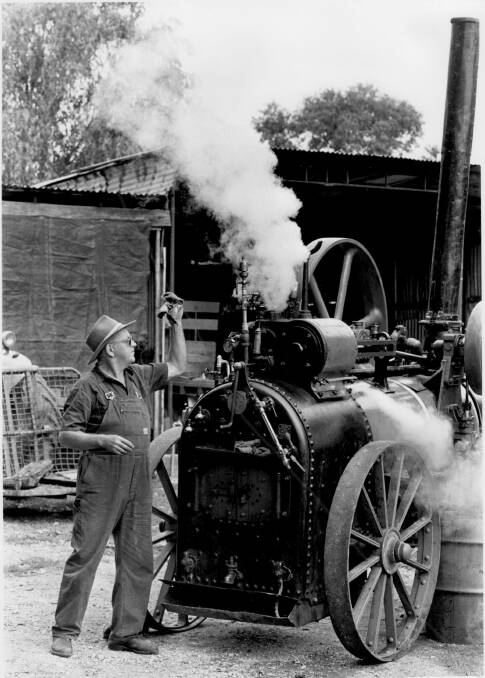 STEAM INTEREST: Jack Elliott pictured with the traction engine he lovingly restored.