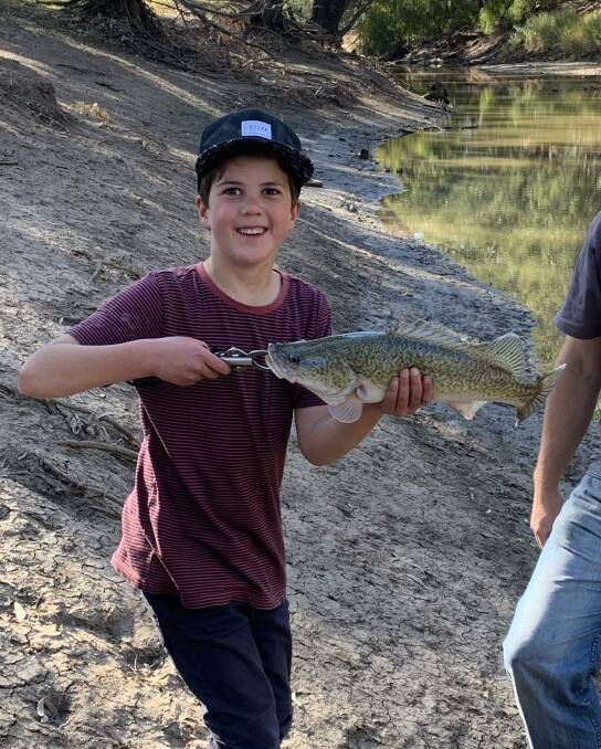 NICE ONE: Harrison Rose caught this 45cm cod in the Lachlan River, Forbes.