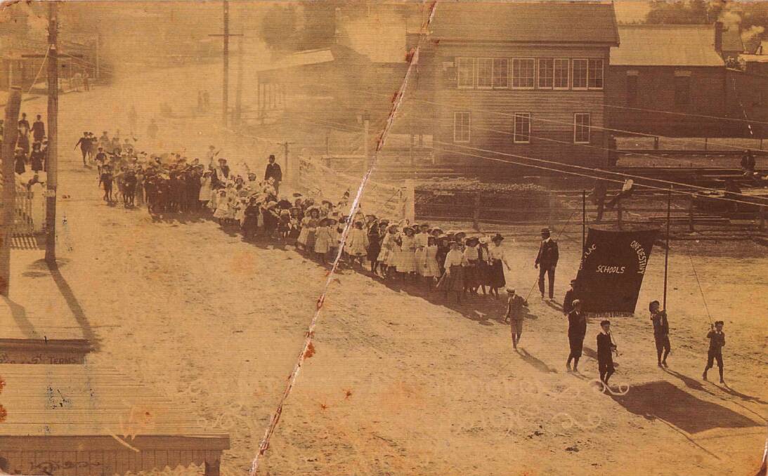 PARADE: Pictured is an Empire Day Procession at Wodonga crossing. Like Wodonga Historical Society on Facebook.