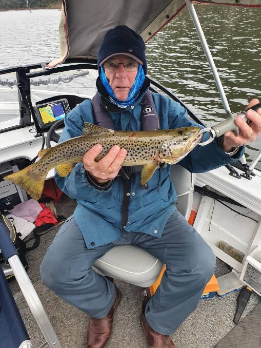 A BEAUTY: Bart Craig caught this beautiful 50 centimetre brown trout from Lake Dartmouth, which has been fishing very well recently. Photo: SUPPLIED
