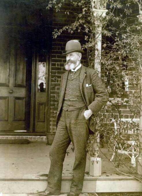  Thomas Alexander Browne (Rolf Boldrewood) on the front steps of ‘Raby’ in Olive St, his Albury home.
