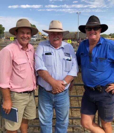 COROWA: Elders' Scott Parker, with Peter Ellis, from BUR, and Colin Withers.