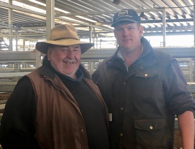 SALE: George Peters, of Howlong, with BUR agent Zach Weidner at NVLX Barnawartha.