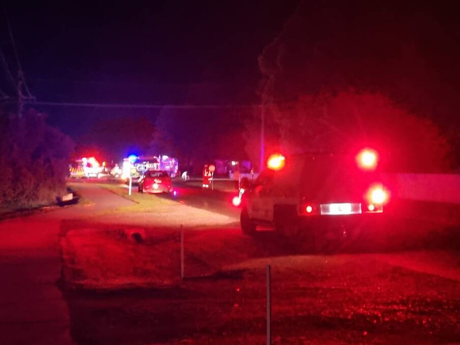 Emergency services were on the scene of a multi-vehicle crash in Howlong on Thursday night. Picture by Xavier Mardling