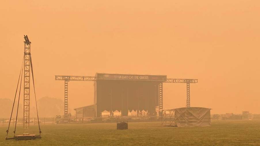 SORRY SIGHT: The air quality surrounding preparations for Tuesday's concert left organisers with no choice but to cancel.
