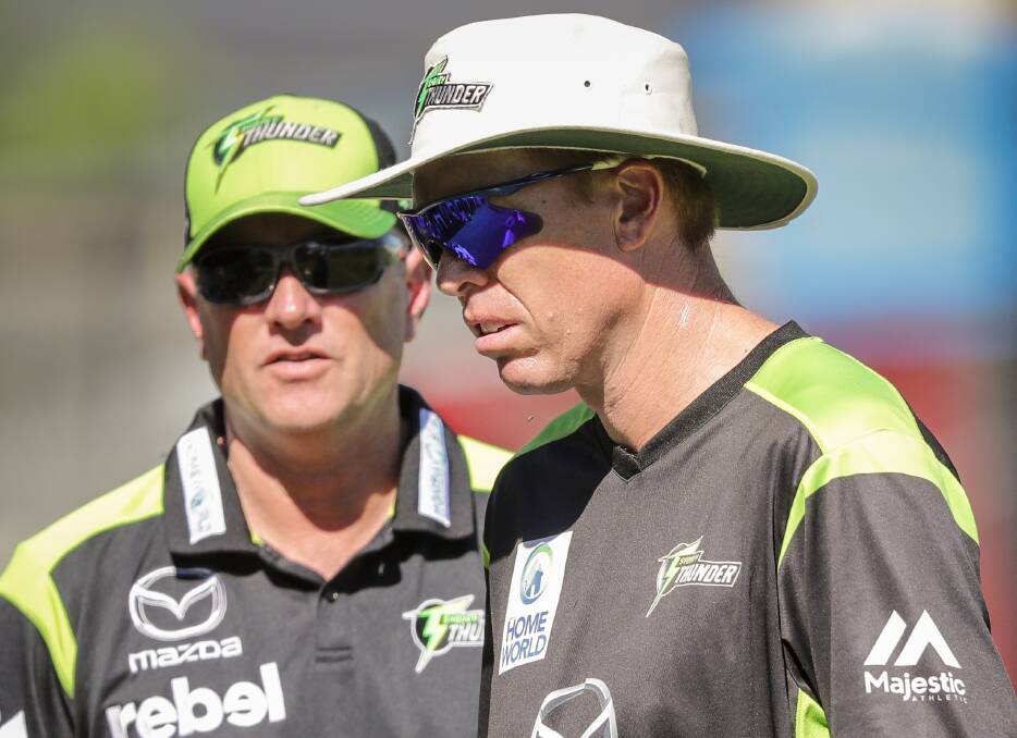 WELCOME HOME: Dominic Thornely made a return to Lavington Sportsground as an assistant coach for Sydney Thunder's WBBL side. Pictures: JAMES WILTSHIRE