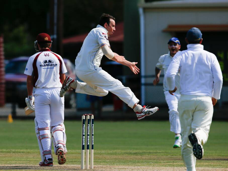 He might have bowled 33 overs straight but Matt Jaensch still had plenty of energy to celebrate his six wickets.