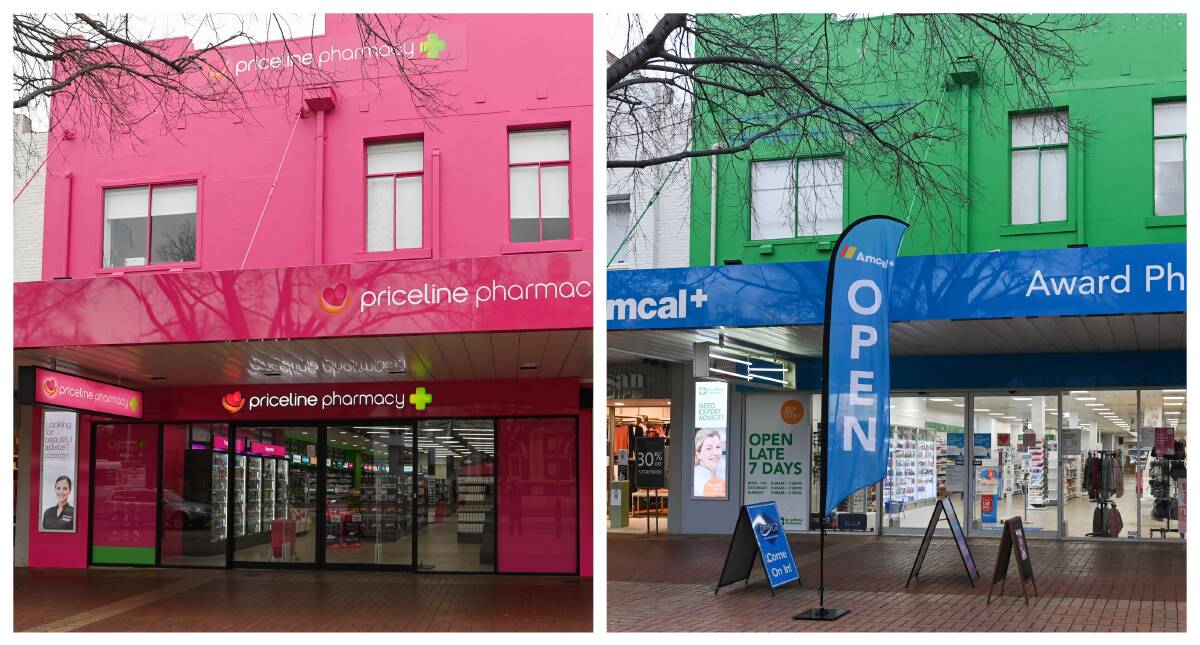 The new-look Priceline pharmacy in Albury's Dean Street has caused a pink stink with the city council. It was formerly an Amcal pharmacy.