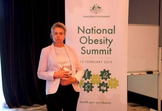 SCRAMBLED RESPONSE: Bridget McKenzie says she was demonstrating "how my stomach felt after scrambled eggs reacted (with) yogurt" in this picture.