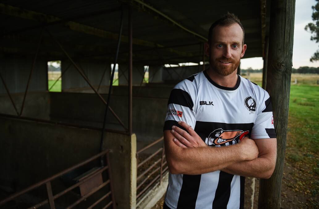 HOME IS WHERE THE HEART IS: Wangaratta star Michael Newton takes time out at his Whorouly dairy farm, where he returned in 2016 after stints in the AFL and SANFL. Picture: MARK JESSER