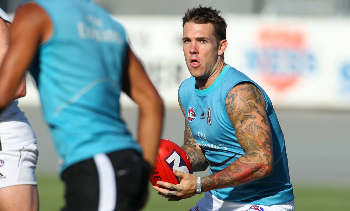 Dane Swan training at Wangaratta, with Collingwood, in 2012. File picture