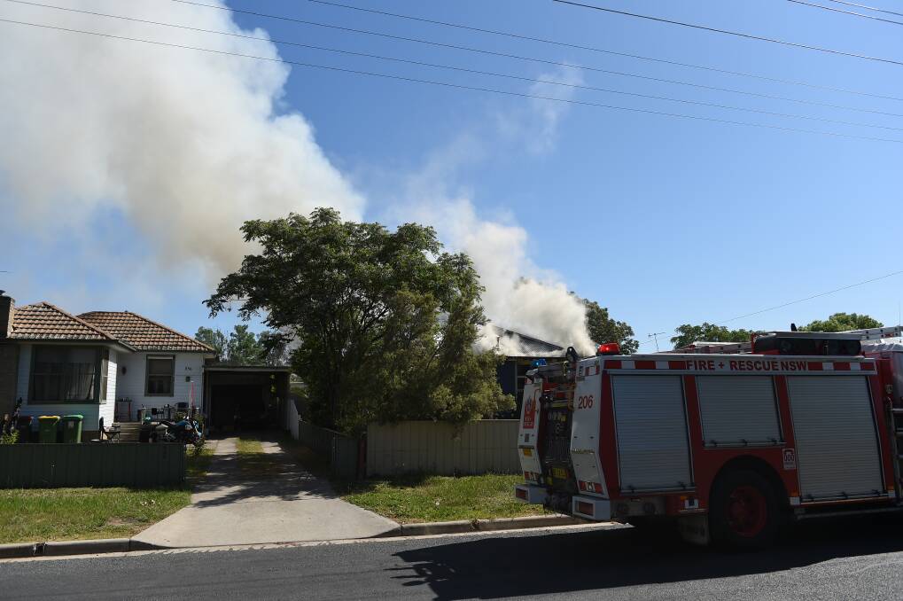 The scene of the house fire on Monday morning. Picture: MARK JESSER