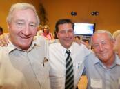 Bill Tilley, centre, with former Benambra MPs Lou Lieberman and Tony Plowman after winning office in 2006.