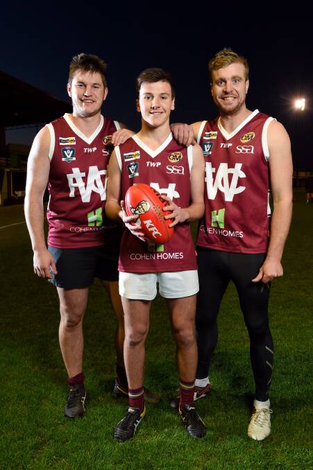 BULLDOGS THROUGH AND THROUGH: McKye Turner, thirds captain Ollie Greenhill and senior co-captain Jackson Russell are looking forward to bigger and better things at Wodonga next season. Picture: MARK JESSER