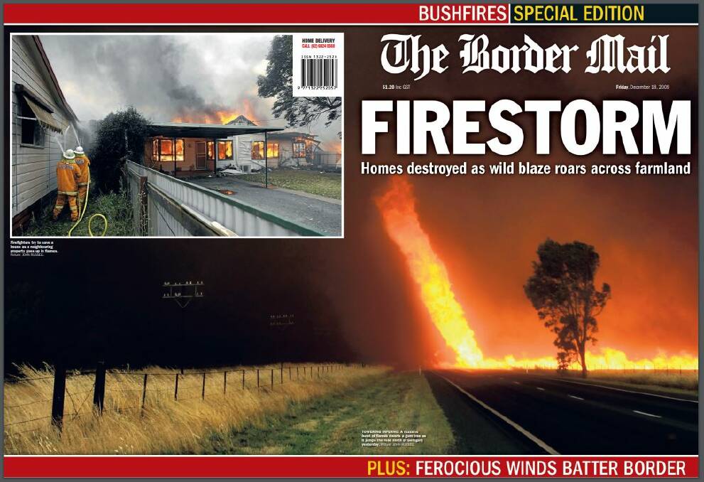 The Border Mail's front page on December 18, 2009.