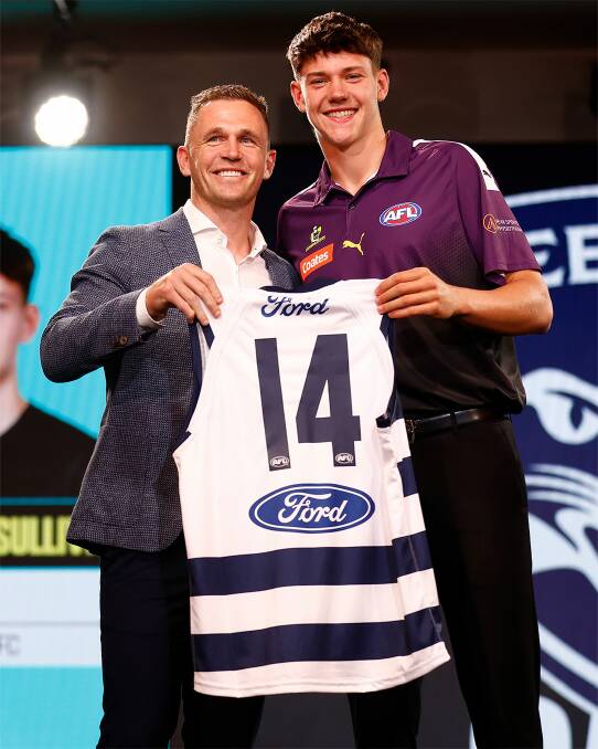 Connor O'Sullivan has been drafted to Geelong at No. 11. Picture from Geelong/X