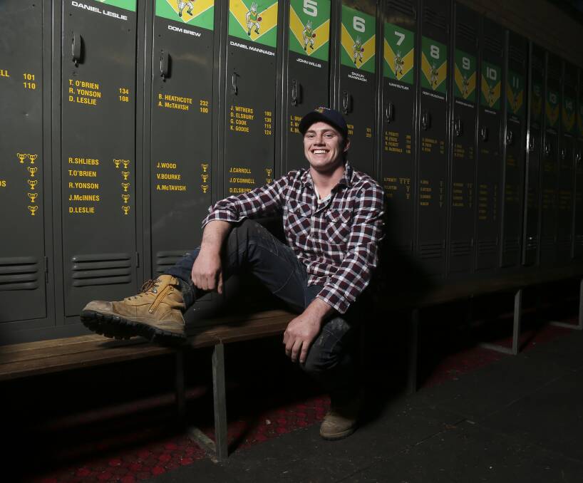 BREW BEAUTY: Former Albury Tiger Dom Brew has quickly established himself as an Ovens and Murray senior midfielder at North Albury, playing every game for the Hoppers this season. Picture: ELENOR TEDENBORG