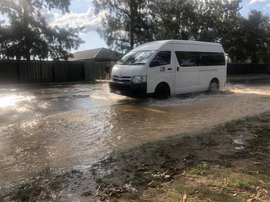 Traffic was reduced to one lane with the water more than 10 centimetres deep in some sections. Picture: VIVIENNE JONES