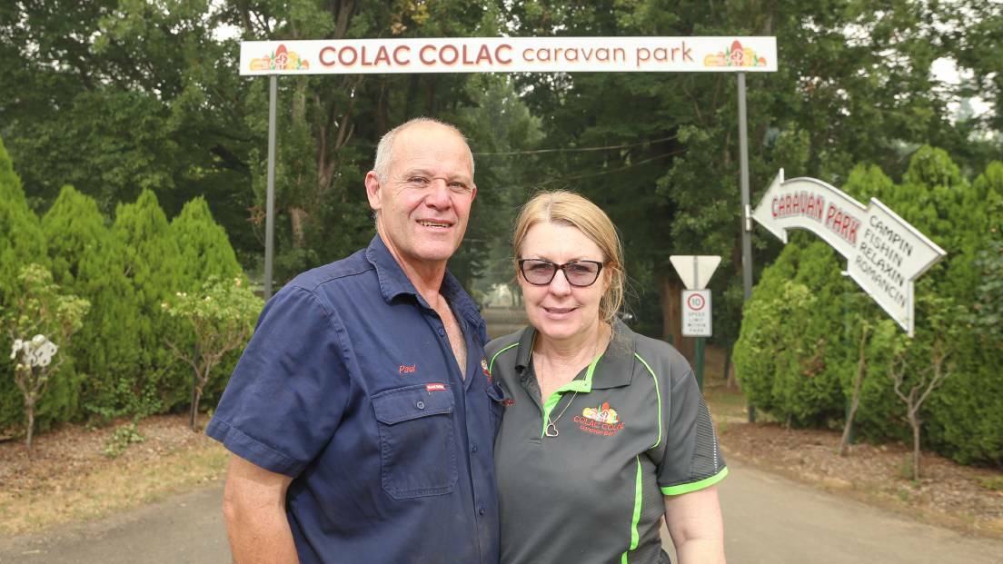 Colac Colac Caravan Park owners Paul and Melissa Dally.