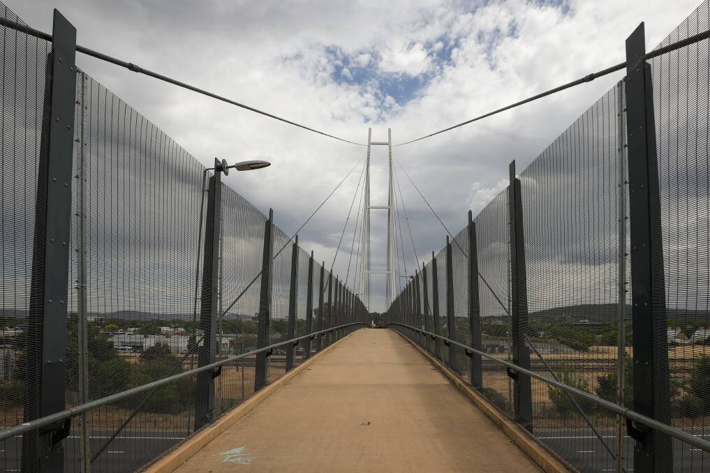 The Border Mail visited the Harold Mair bridge on Monday afternoon and observed empty beer cans and a used syringe at the eastern end of the walkway. Picture by James Wiltshire