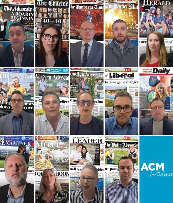 The editors of ACM's 14 daily newspapers have appealed to their thousands of social media followers to show their support for local journalism as Mark Zuckerberg's Meta devalues trusted news on its Facebook and Instagram platforms.