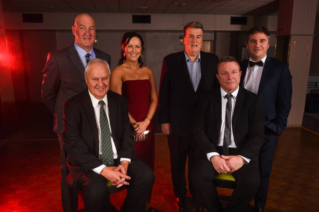 HONOUR: Steven Murphy, Rebecca Cameron, Michael Deane, Glenn Page and, front, Peter Westland and Kerry Bahr. Picture: MARK JESSER