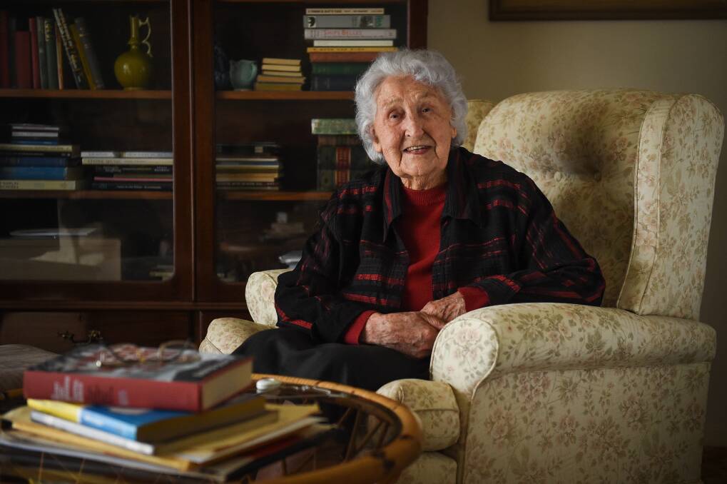 THE MODEST SPY: Albury woman Joan Fairbridge, 97, worked alongside the head of Navy signals intelligence, Lieutenant-Commander Jack Newman, as he built his secret directorate, when she was just 20. Picture: MARK JESSER 